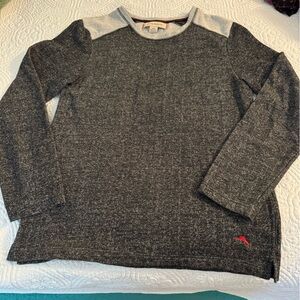 Tommy Bahama Gray and Red Trim Sweater